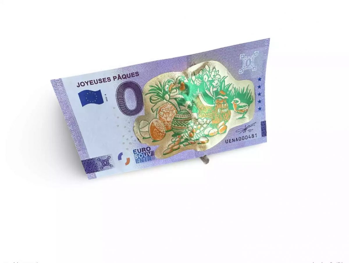 Billet Souvenir 2022 Joyeuses Pâques "Gold" (poule) - Anniversary 2020