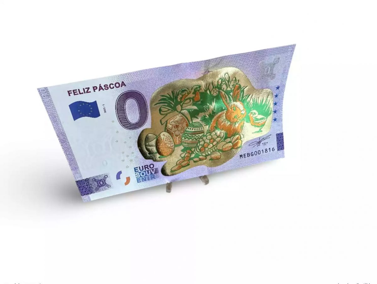 Billet touristique Souvenir 2022 Feliz Pascoa "Gold" (lapin) - Anniversary 2020