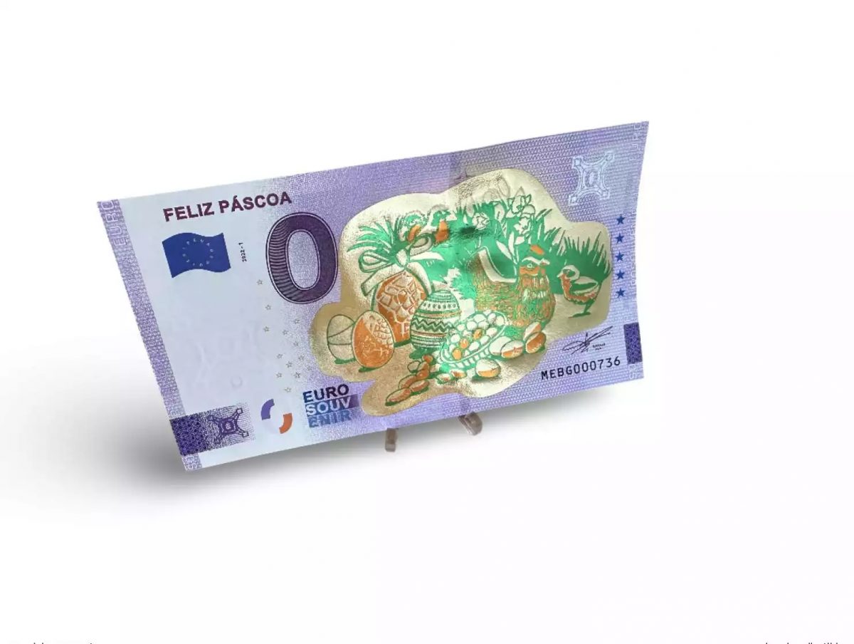 Billet touristique Souvenir 2022 Feliz Pascoa "Gold" (poule) - Anniversary 2020