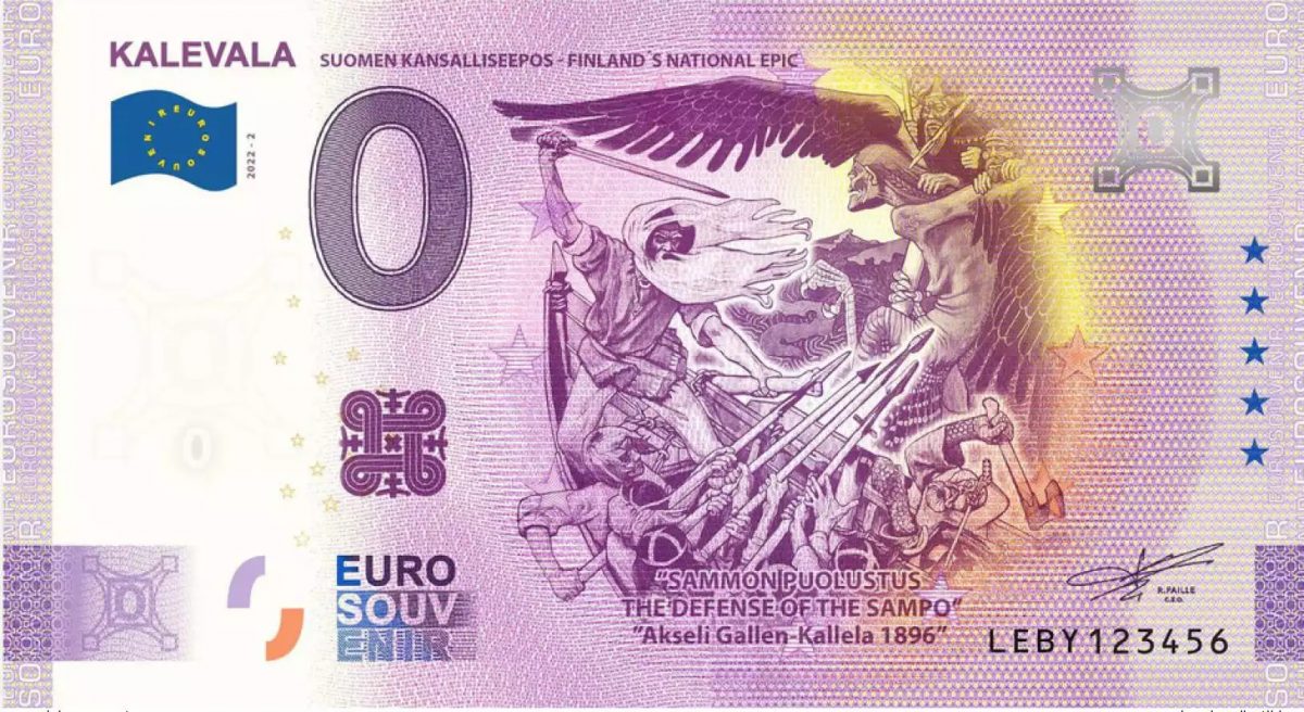 Billet touristique Souvenir 2022 Finlande Kalevala