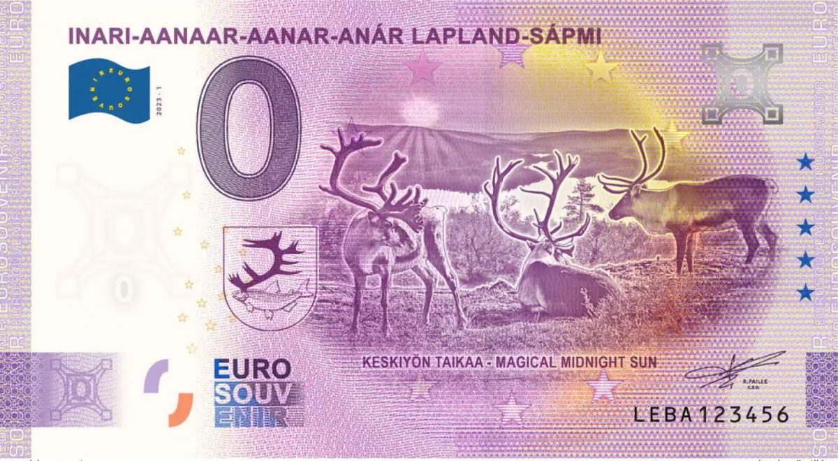 Billet touristique Souvenir 2023 Finlande Inari-Aanaar-Aanar-Anar Lapland-Sapmi