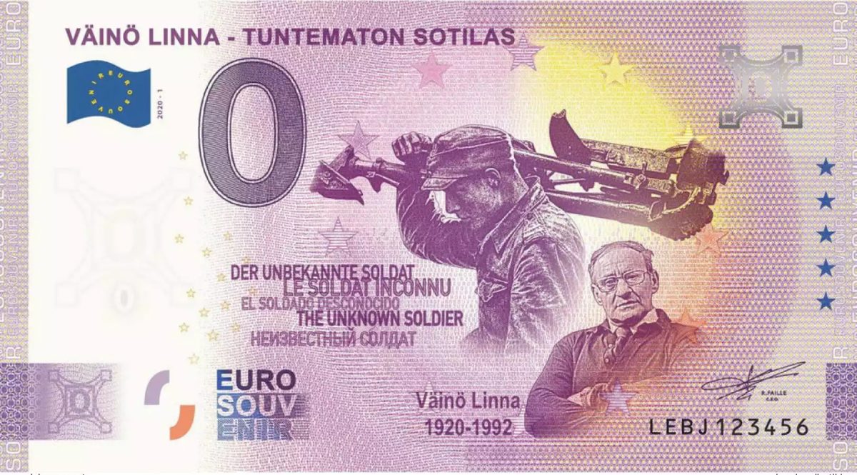 Billet Souvenir 2020 Finlande Vaino Linna - Tuntematon Sotilas - Anniversary