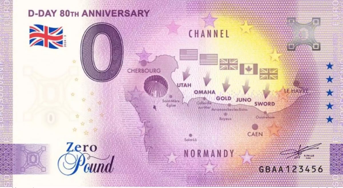 Billet touristique Souvenir 2024 £0 Angleterre D-Day 80th Anniversary