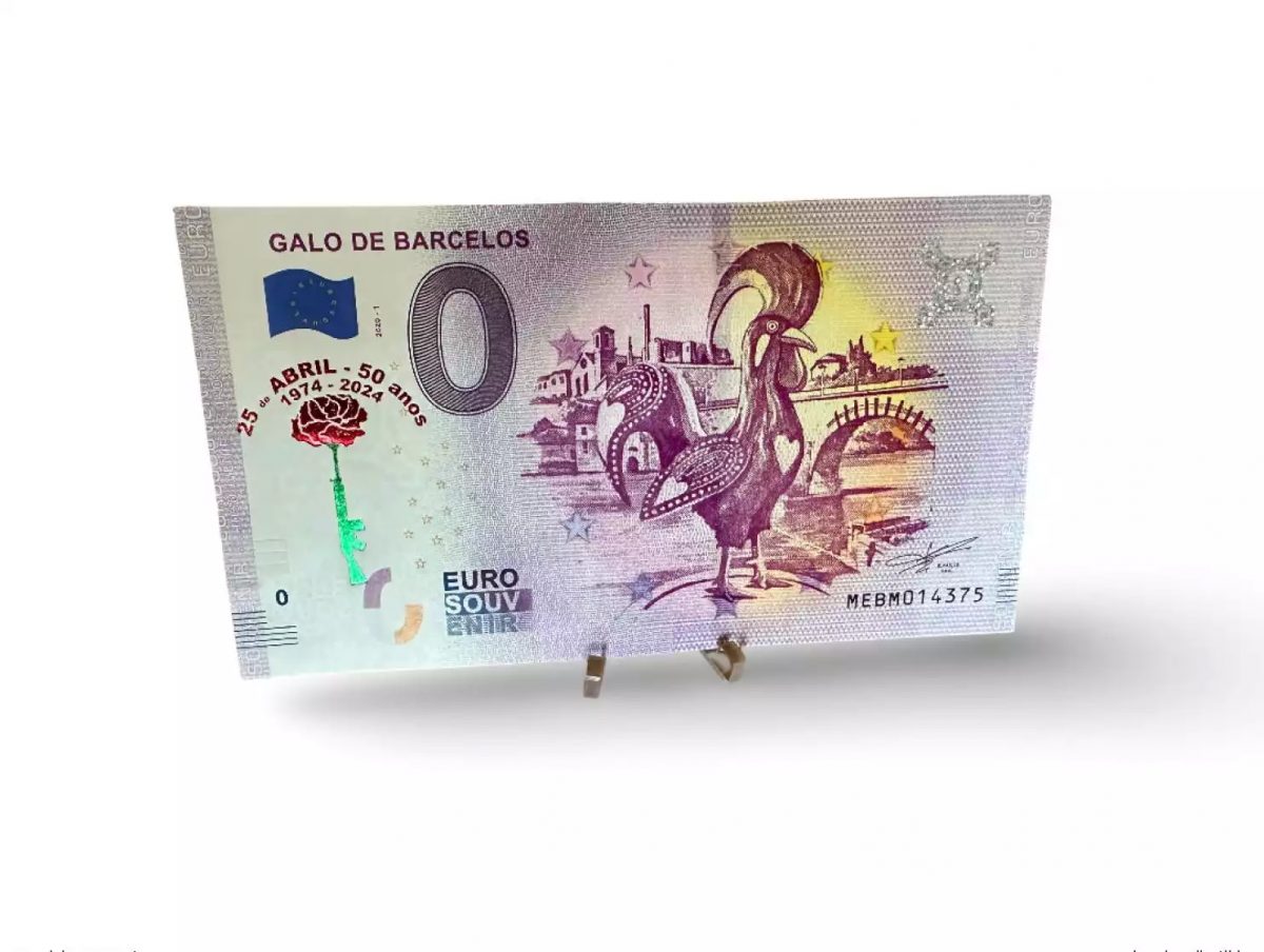 Billet Souvenir 2020 Portugal Galo de Barcelos "25 de Abril 50 Anos" Gold