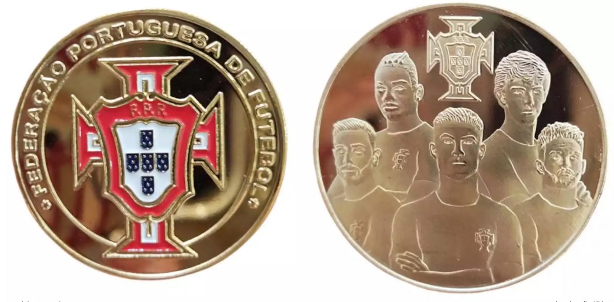 Souvenir medal “FPF Portugal - Ronaldo Fernandes Leao Felix Ramos” color