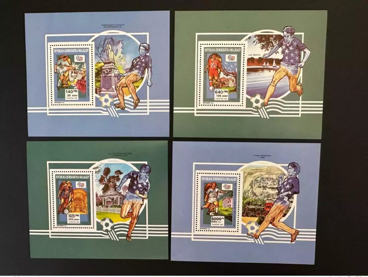 Madagascar 1992 Mi. No. 202 - 205 FIFA Football World Cup 1994 USA