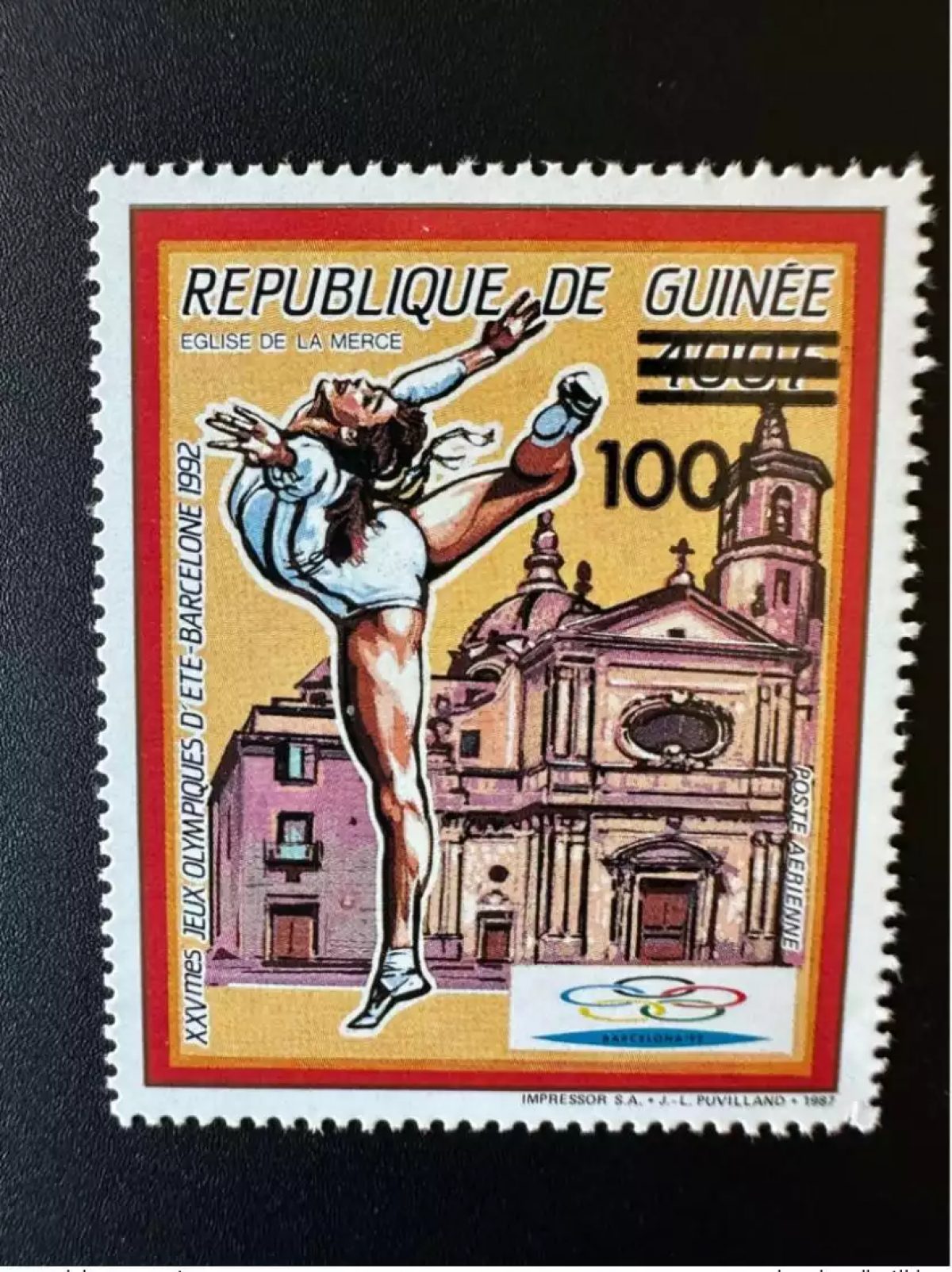 Guinée 1991 Mi. 1334 surchargé Jeux Olympiques Barcelone 1992 Gynastique MNH**