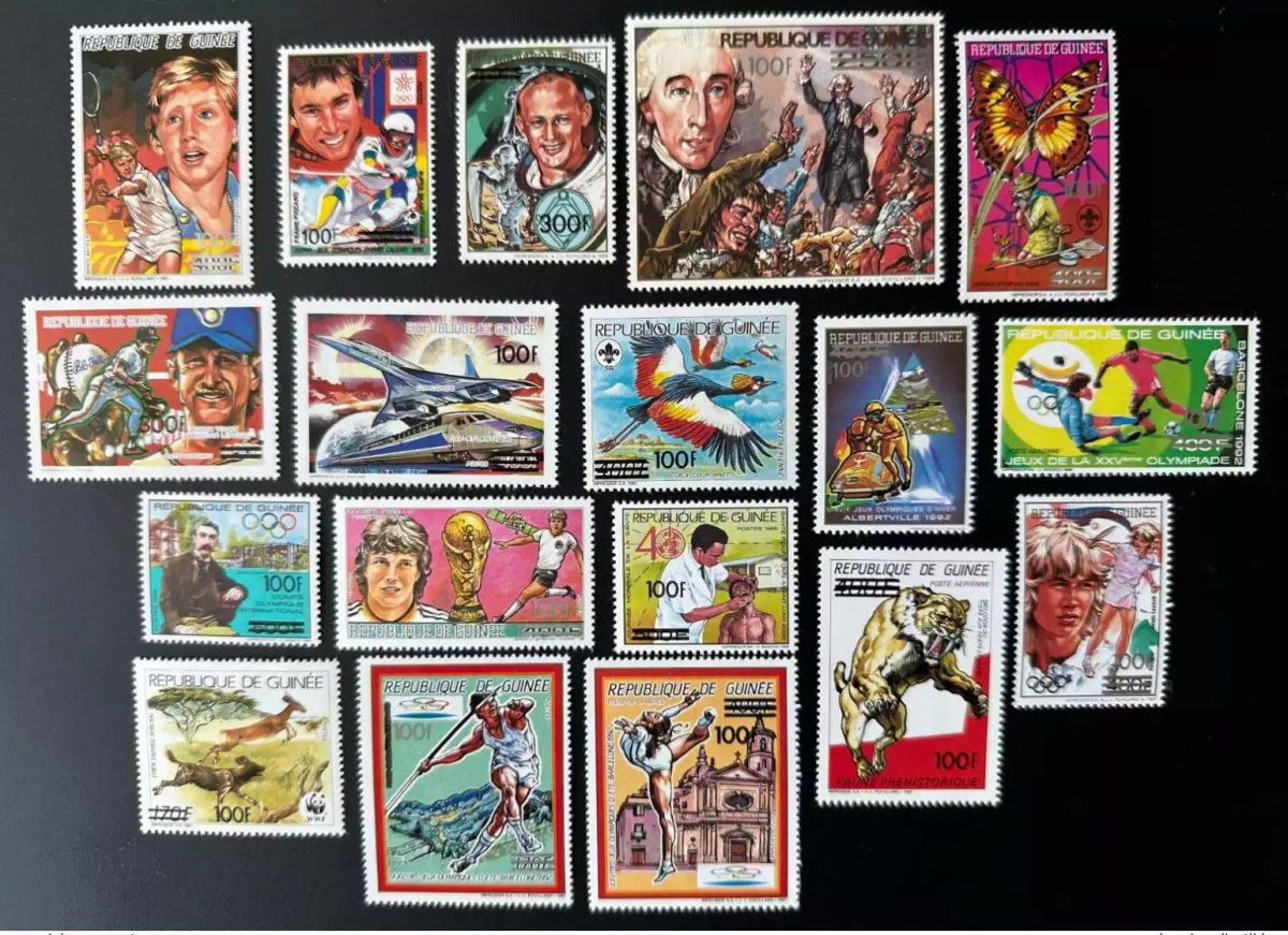 Guinea 1991 Mi. 1322-1339 Aufdruck WWF Olympia Tennis Fußball 18v