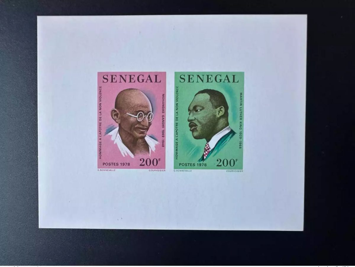 Sénégal 1977 Mi. Bl. 30 Epreuve de Luxe Mohandas Mahatma Gandhi Inde Luther King