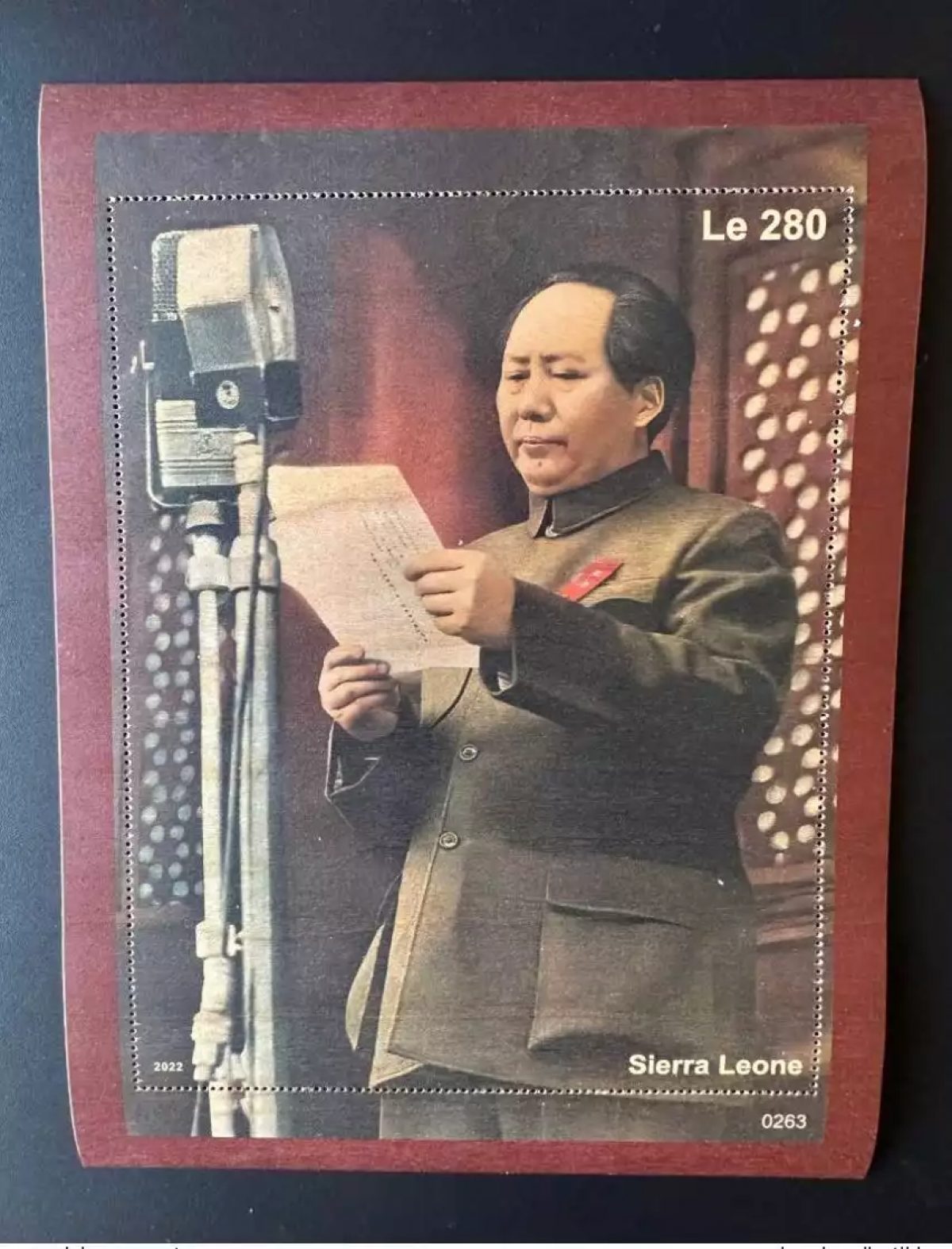 Sierra Leone 2022 Mi. Bl. 2462 Mao Tsé-Tung Zedong Chine Wooden Wood Bois