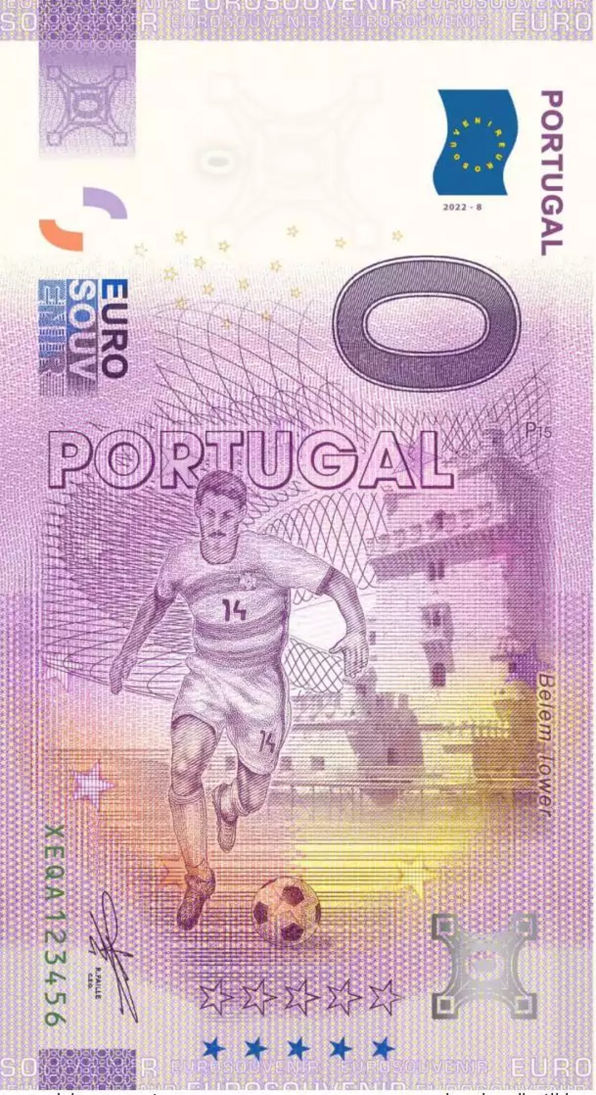 Billet touristique Souvenir 2022 Portugal Portugal Football 2022 Qatar