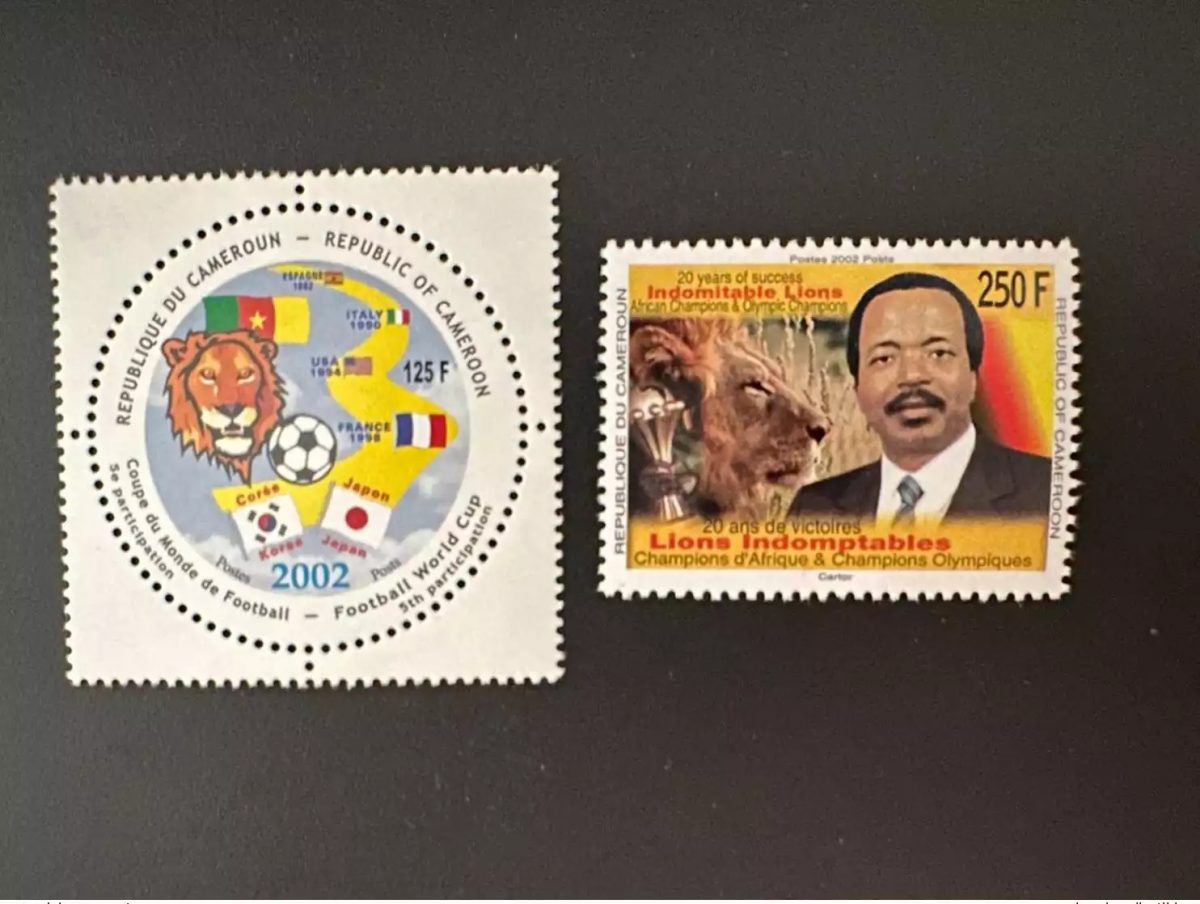 Kamerun 2002 Mi. 1245-1246 Fußball-WM FIFA Korea Japan
