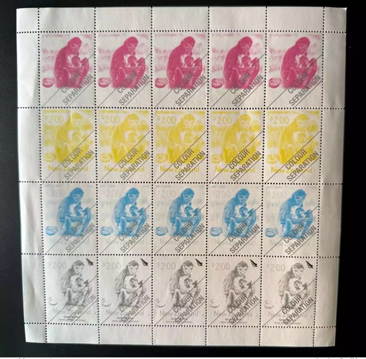 New Zealand 2004 Mi. 2147 Colour separation SHEET Spider Monkey Ape Wildlife
