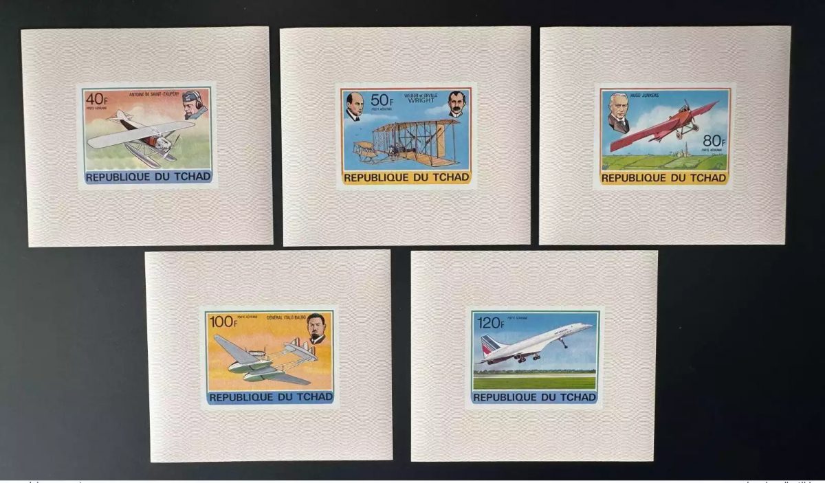 Chad 1978 Mi. 823 - 828 blocks luxury IMPERF Aviation Aircraft Wright Concorde