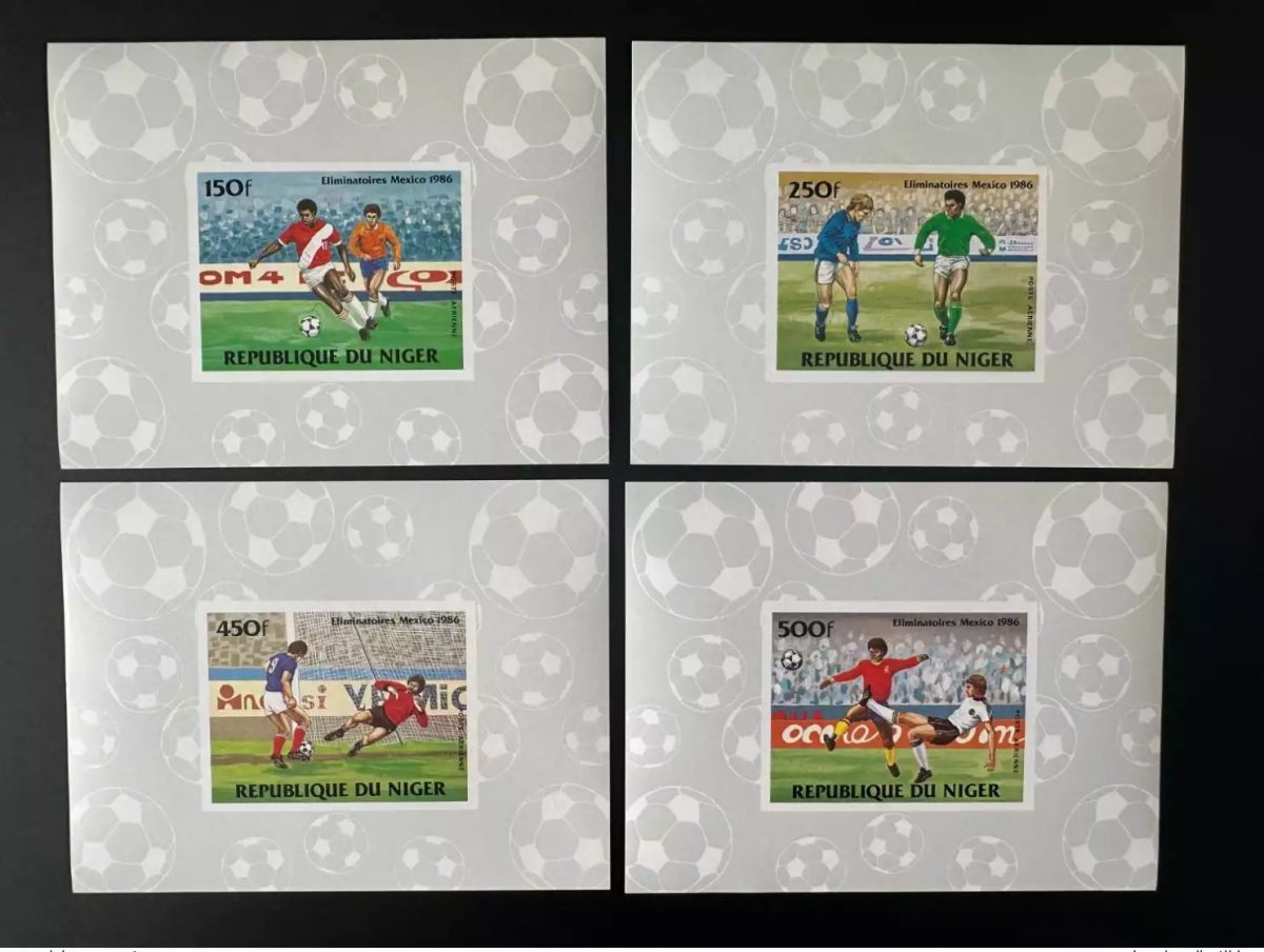 Niger 1984 Mi. 908 - 911 blocs luxe ND Coupe Monde FIFA Football Mexico 1986