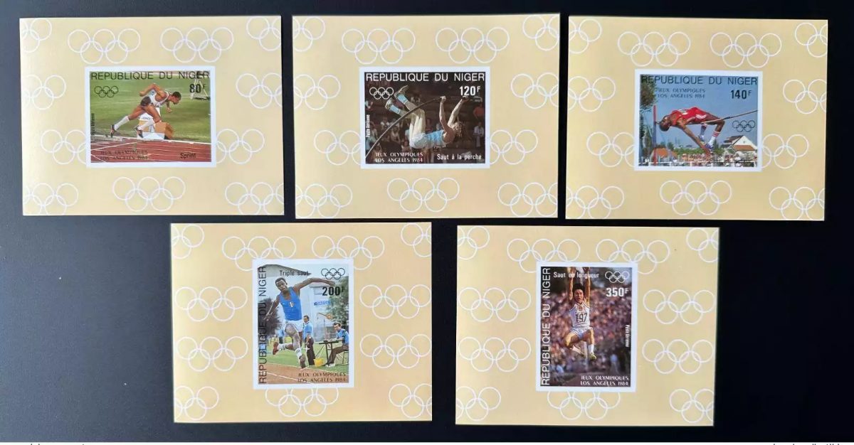 Niger 1984 Mi. 876 - 881 blocs luxe ND Jeux Olympiques Los Angeles Olympia