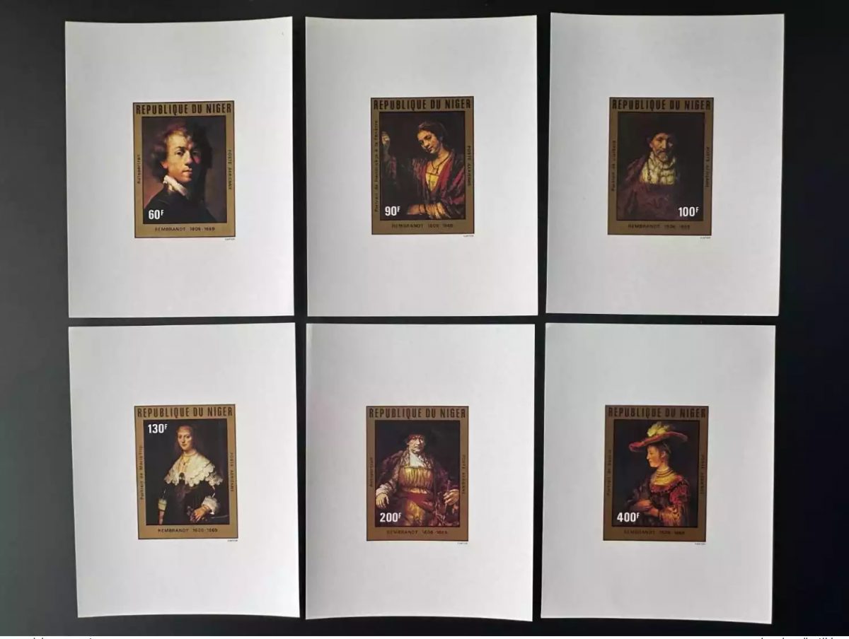 Niger 1981 Mi. 730 - 735 luxury blocks IMPERF Rembrandt Art Kunst Painting