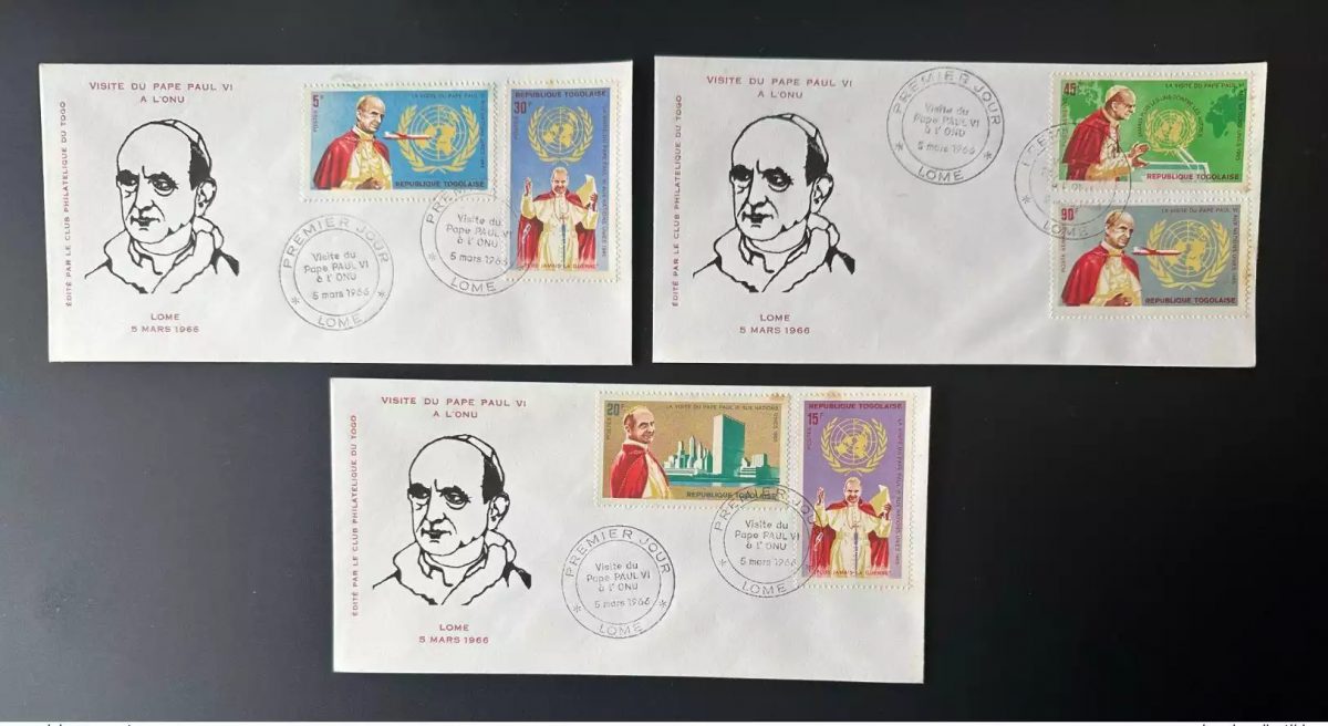Togo 1966 Mi. 494 - 499 FDC Pape Paul VI ONU United Nations UN Visit Avion