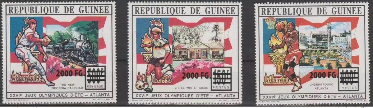 Guinea 2009 Mi. 6726-6728 Aufdruck Atlanta USA 1996 Olympische Spiele