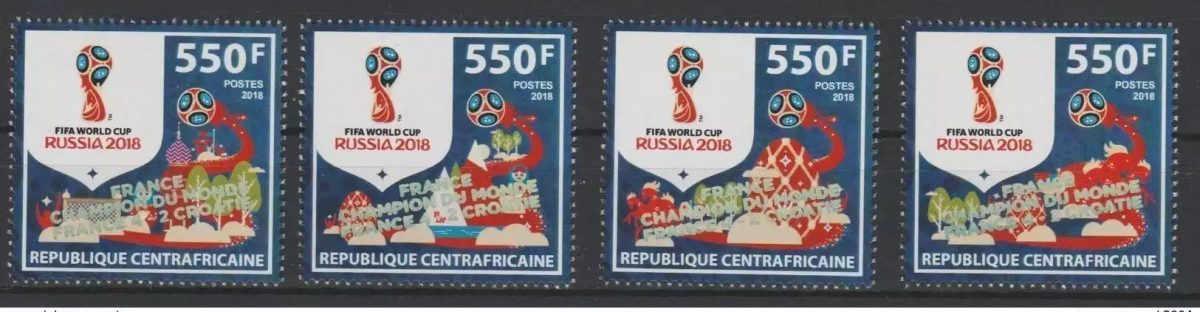 Zentralafrika 2018 Aufdr. FRANKREICH FIFA WM Russland Fußball