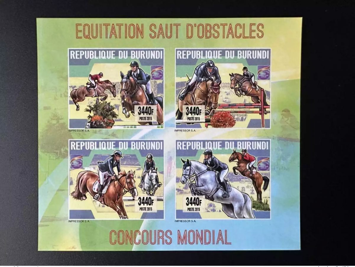 Burundi 2015 / 2016 Mi. 3598 - 3601 ND Equitation Saut obstacles Horse Cheval
