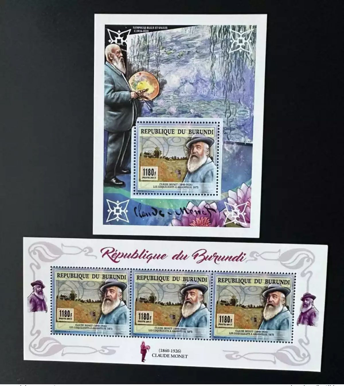 Burundi 2017 Mi.? Claude Monet Art Kunst Painting The Poppies Water Lilies