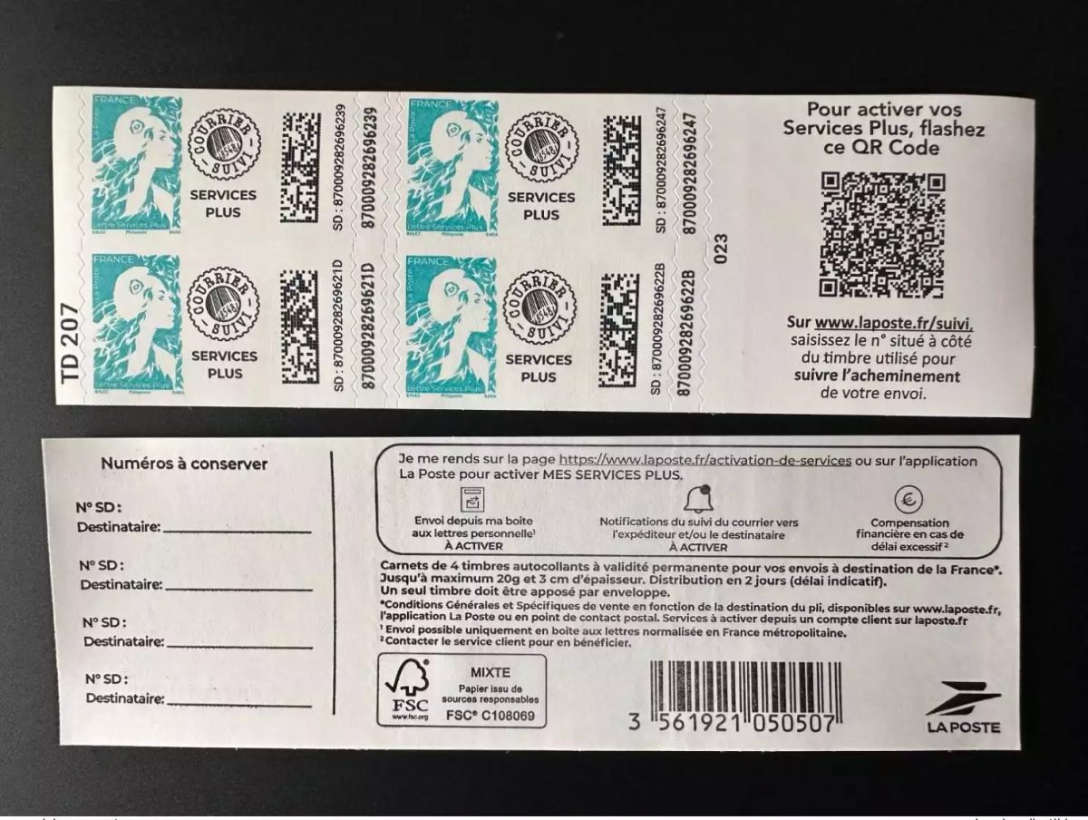 France 2024 Carnet 4 TP Marianne de l'Avenir Services Plus 25000ex TD 207