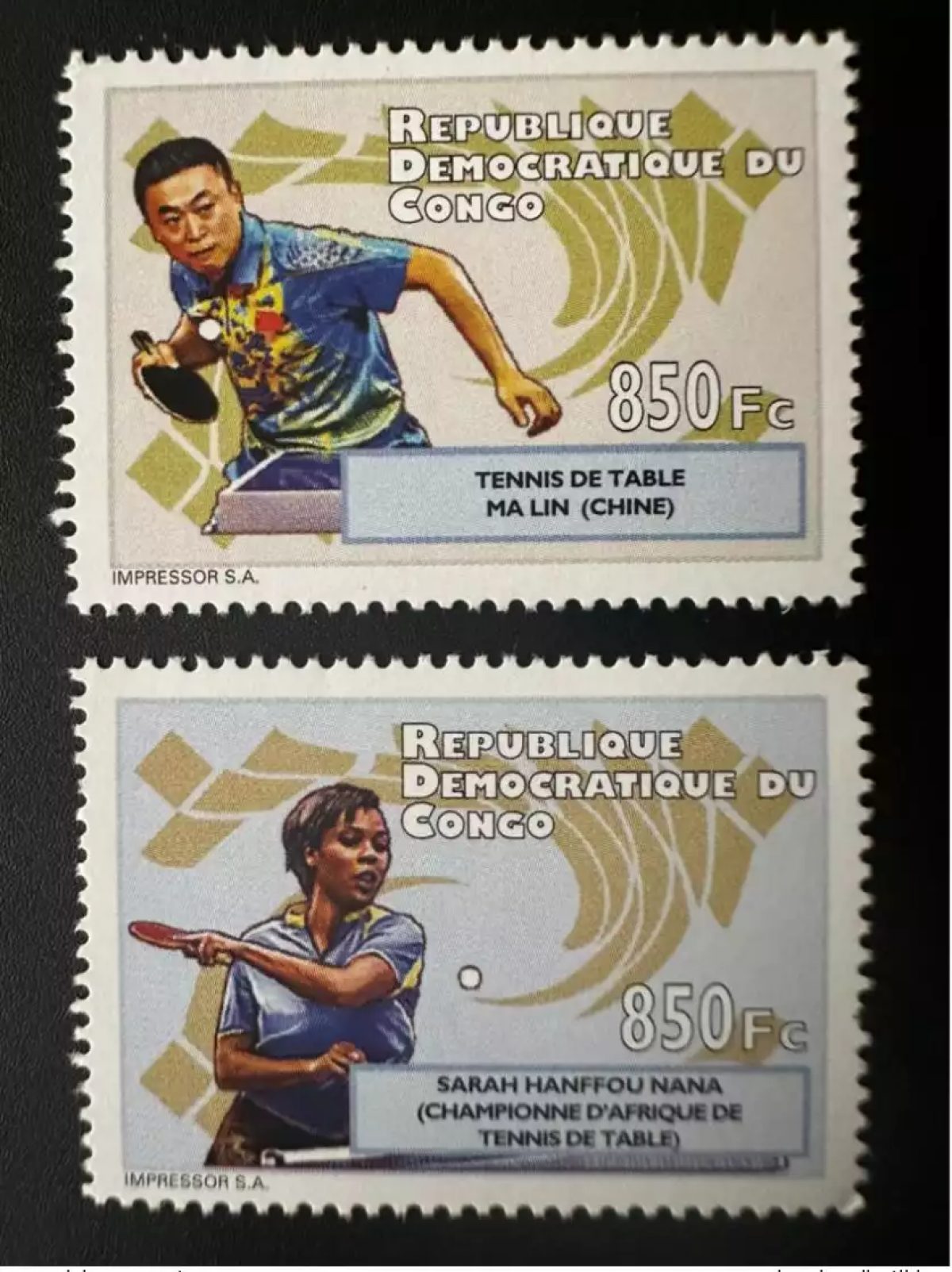 Congo Kinshasa 2012 Mi. 2104 - 2105 Tennis de table Ping Pong Sport Chine China