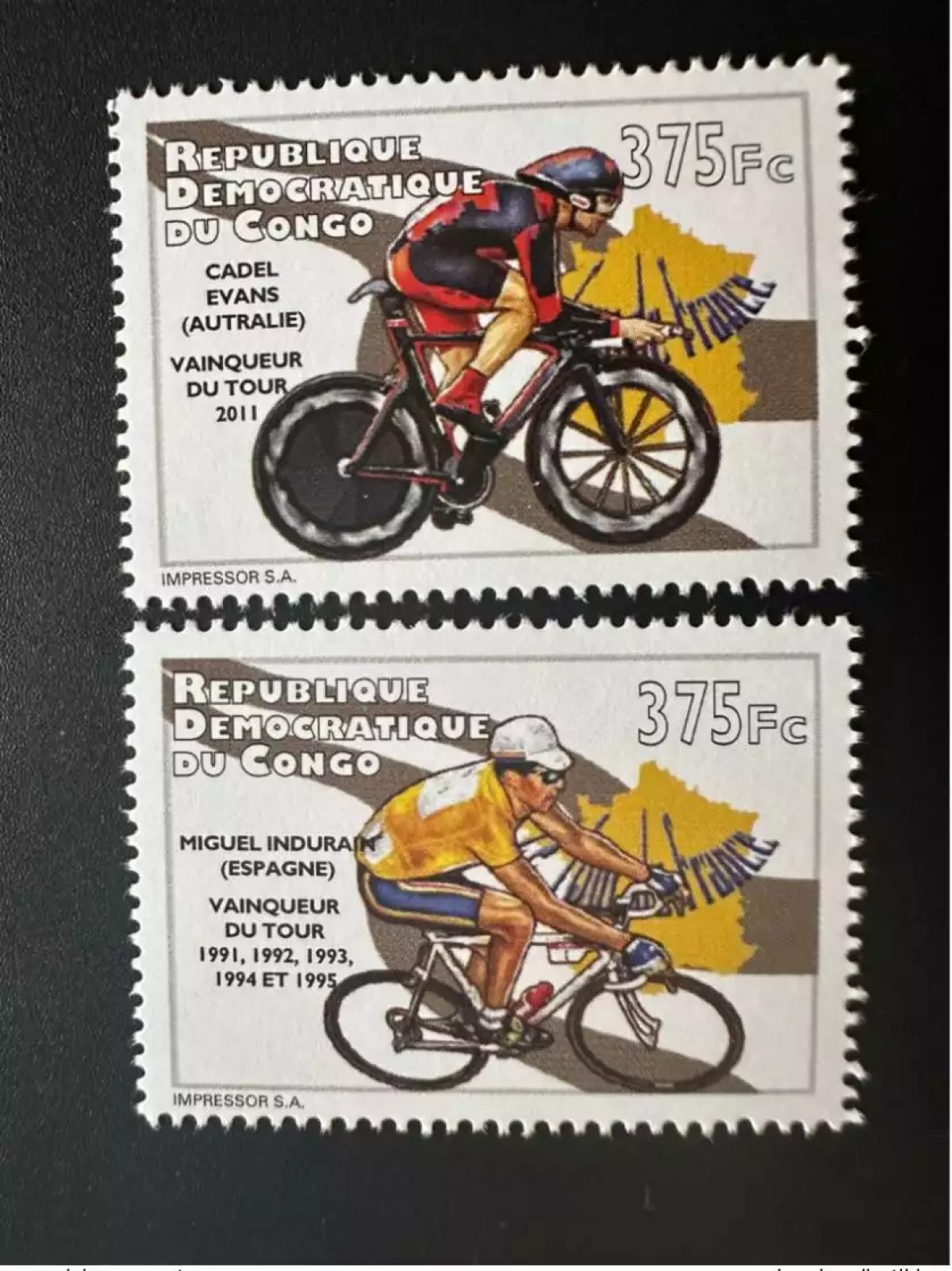 Congo 2012 Mi. 2068 - 2069 Tour de France Cyclisme Cycling Vélo Bicyle Fahrrad