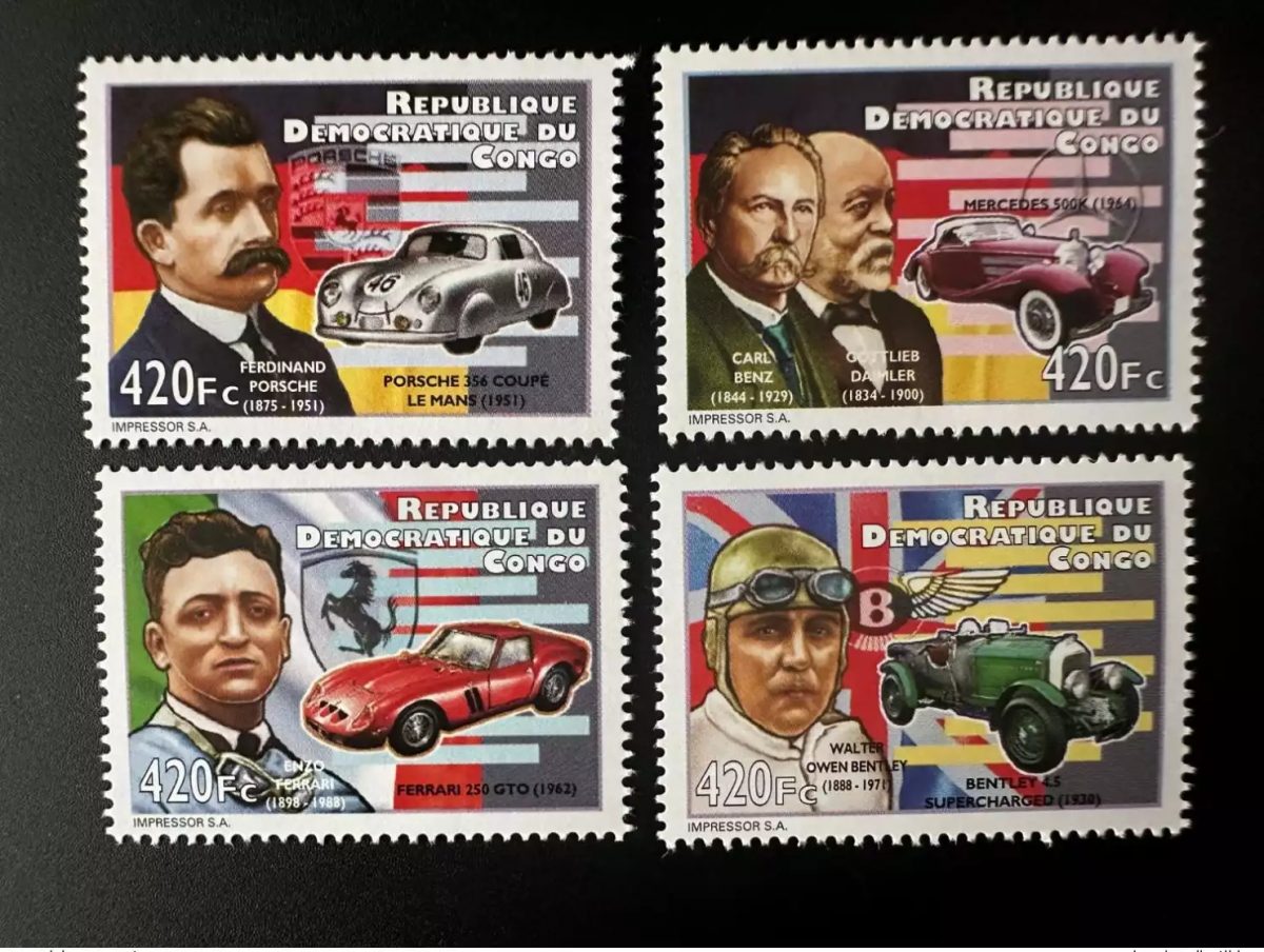 Congo 2012 Mi. 2139 - 2142 Voiture Porsche Mercedes Bentley Daimler Benz Ferrari