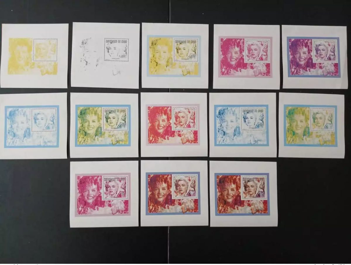 Niger 1996 Mi. 1195 (Bl). essais couleur Marilyn Monroe Cinema Actrice Hollywood