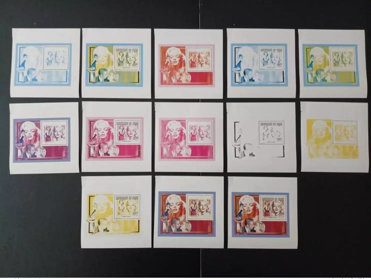 Niger 1996 Mi. 1198 (Bl). essais couleur Marilyn Monroe Cinema Actrice Hollywood