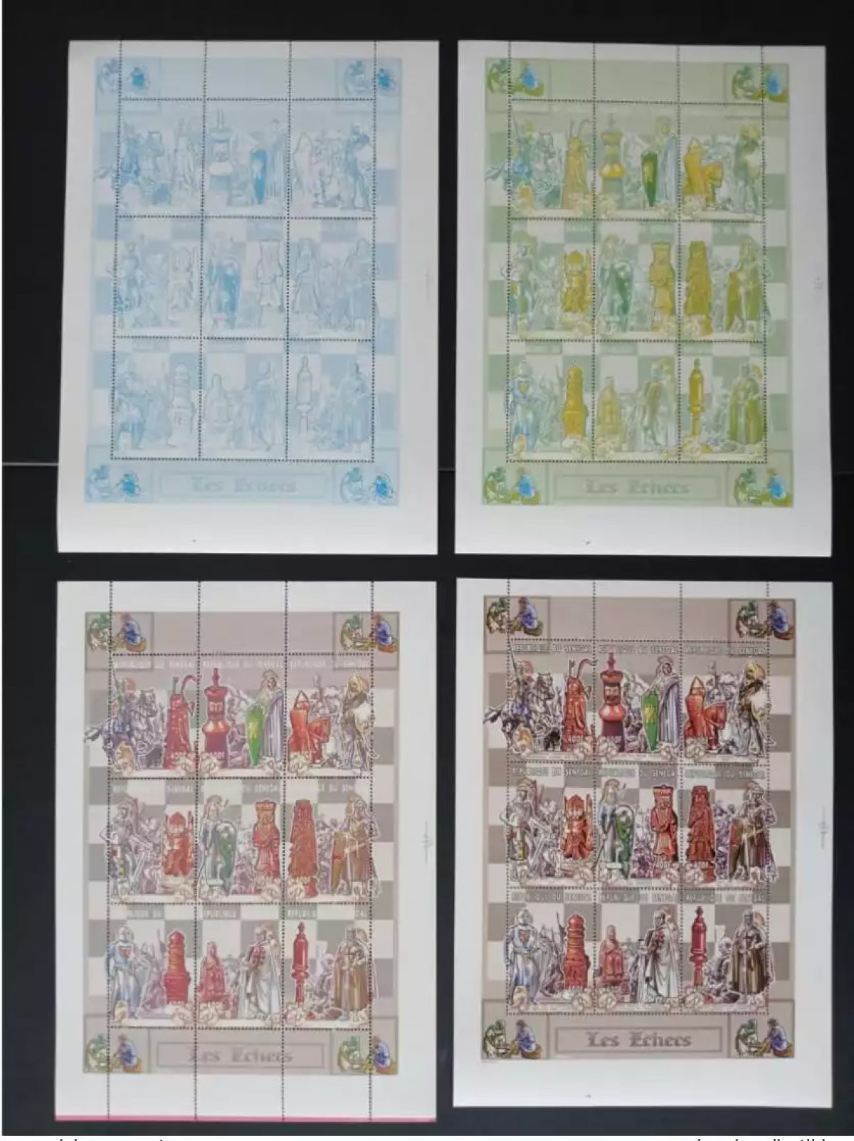 Sénégal 1999 Mi. 1655 - 1663 proofs essais couleur Echecs Chess Schach Xadres