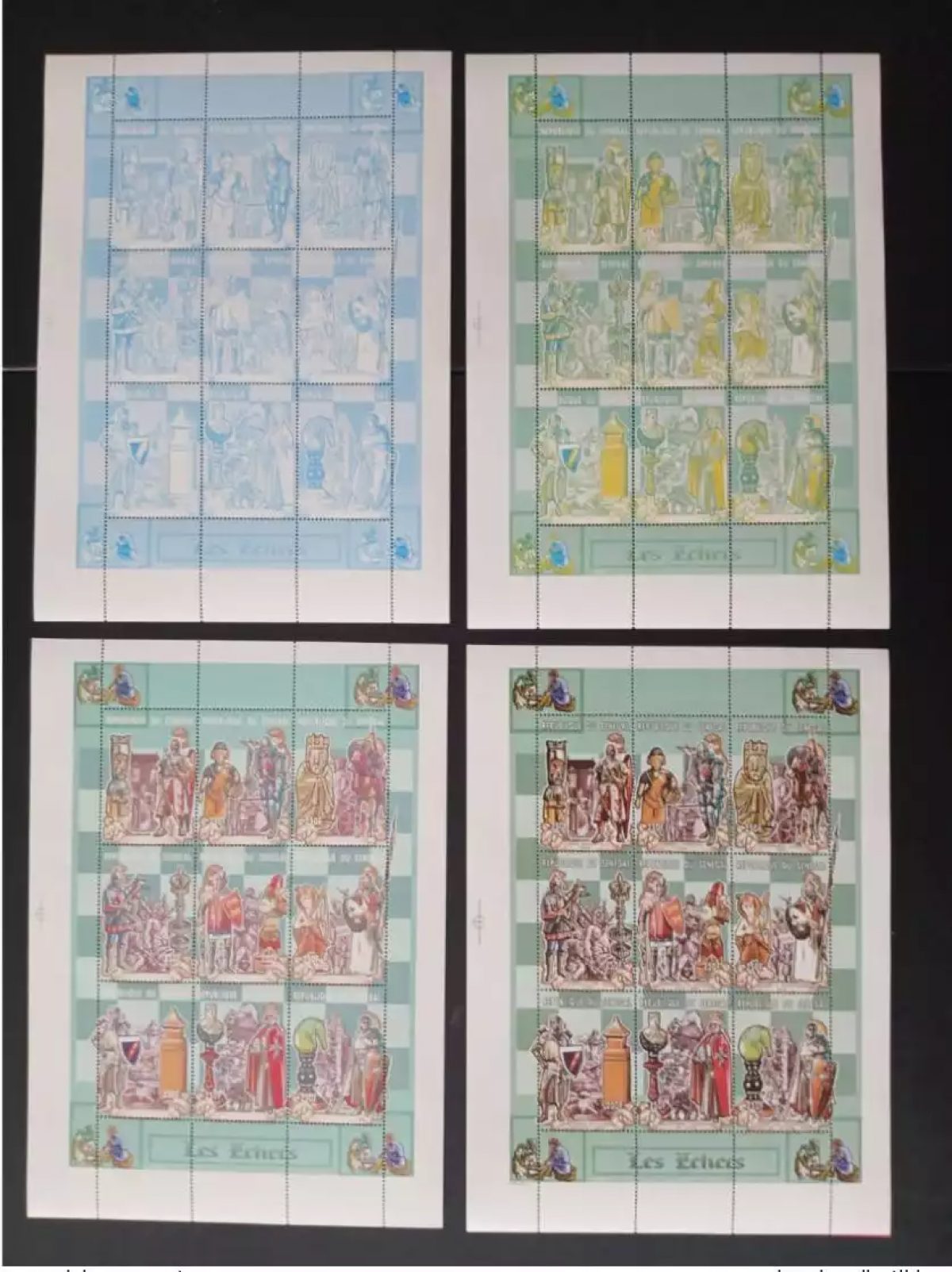 Sénégal 1999 Mi. 1646 - 1654 proofs essais couleur Echecs Chess Schach Xadres