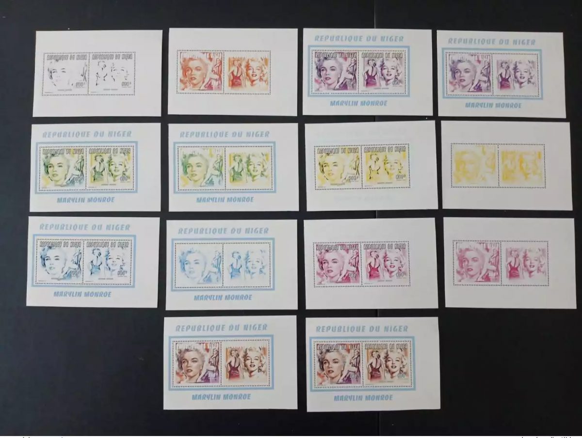 Niger 1996 Mi. 1195 - 1198 essais couleur Marilyn Monroe Cinema Hollywood