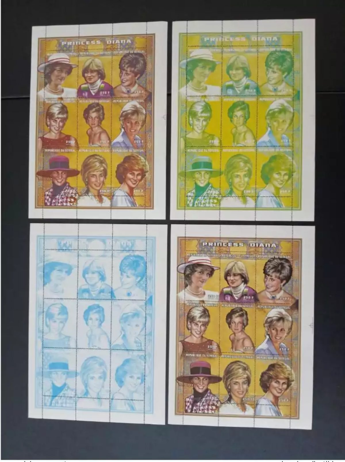 Sénégal 1998 Mi. 1541 - 1549 essais couleur Lady Diana Spencer Princess of Wales
