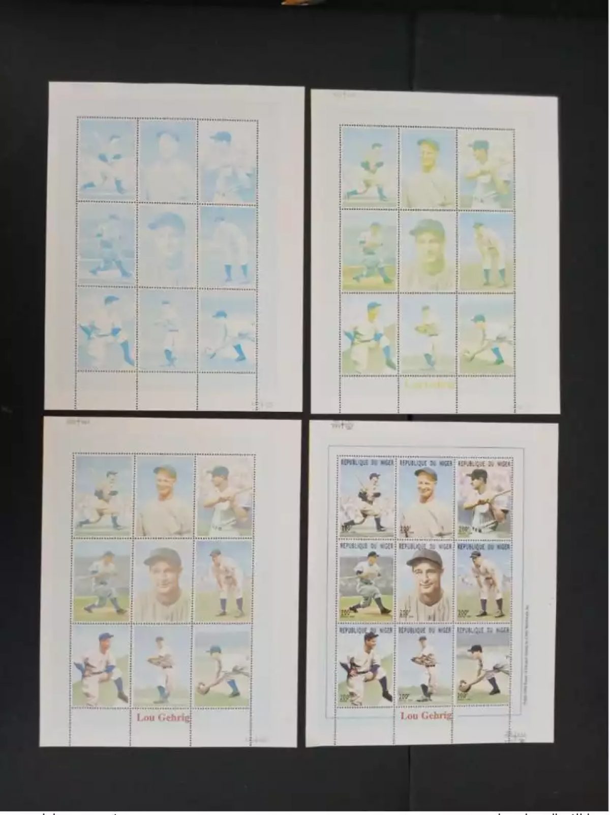 Niger 1999 Mi. 1664 - 1672 proofs essais couleur Lou Gehring Base-ball Baseball
