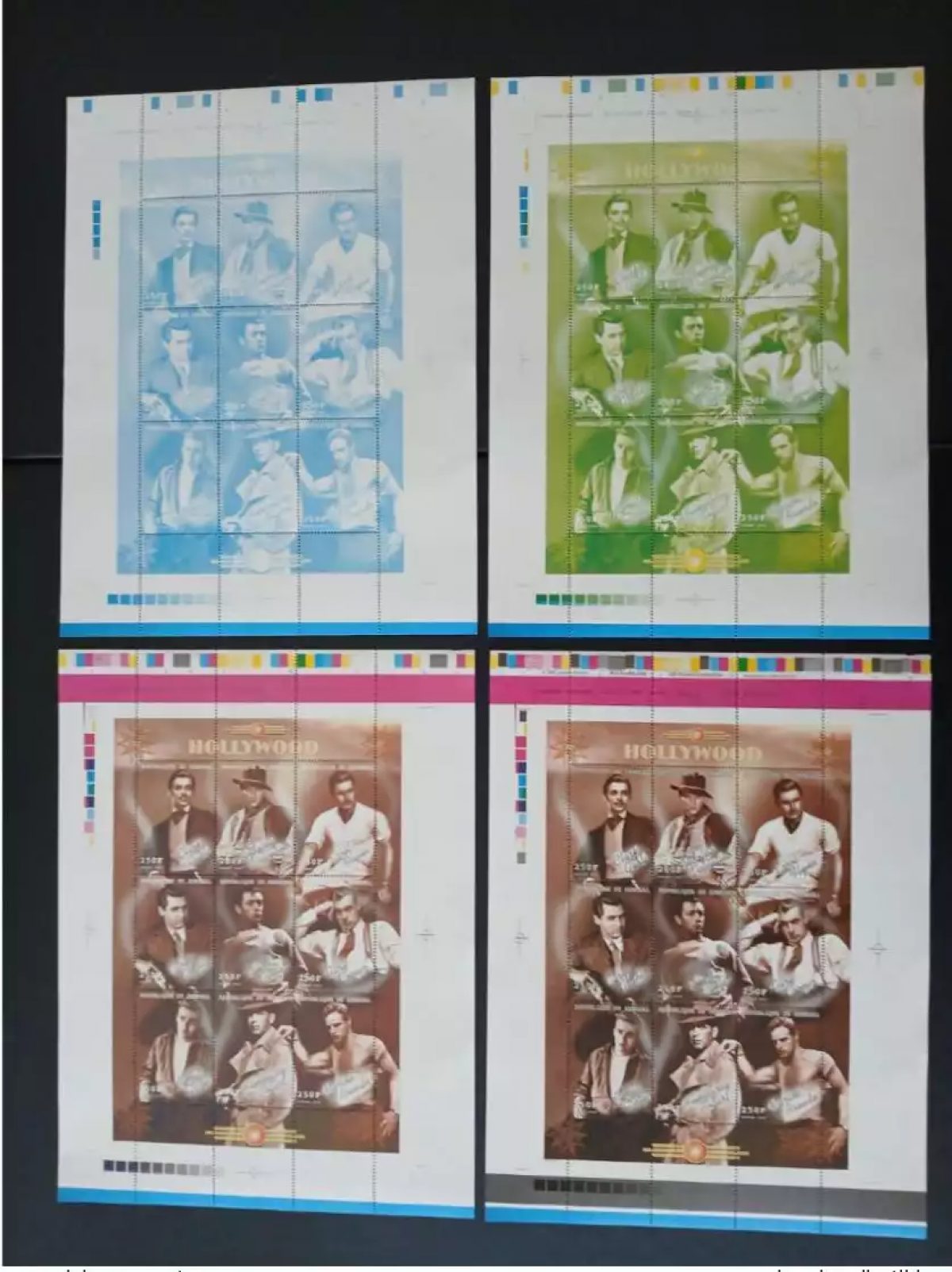 Sénégal 1999 Mi. 1815 - 1823 essais couleur Gable Dean Cinema Actors Hollywood