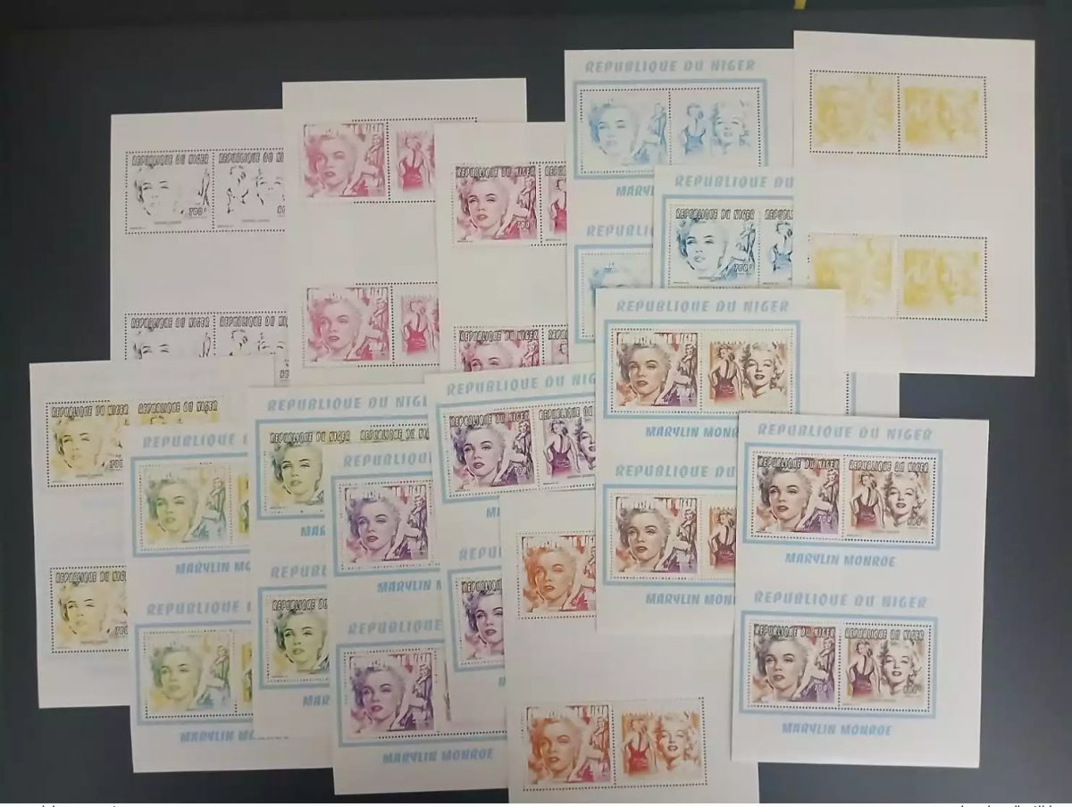 Niger 1996 Mi. 1195 - 1198 UNCUT essais couleur Marilyn Monroe Cinema Hollywood