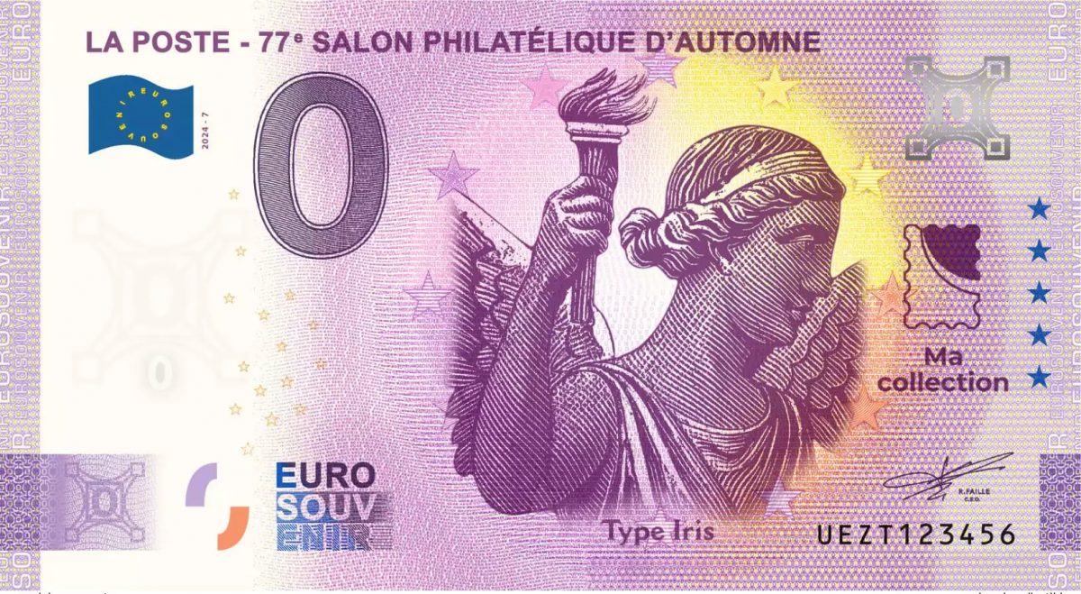 Billet touristique Souvenir 2024 France 77e Salon Philatélique d'Automne Iris