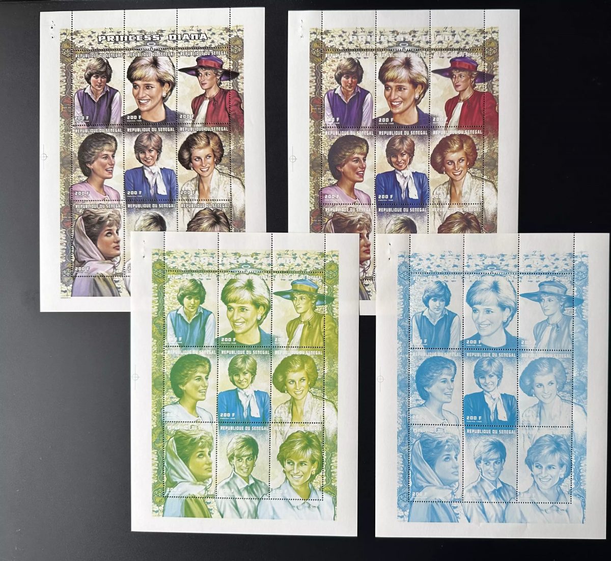Sénégal 1998 Mi. 1532 - 1540 essais couleur Lady Diana Spencer Princess of Wales