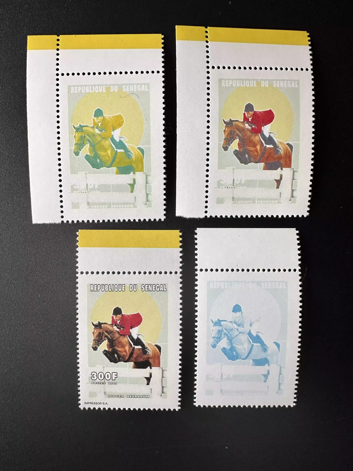 Sénégal 1999 Mi. 1675 essais couleur 300 F Ludger Beerbaum Equitation Horses