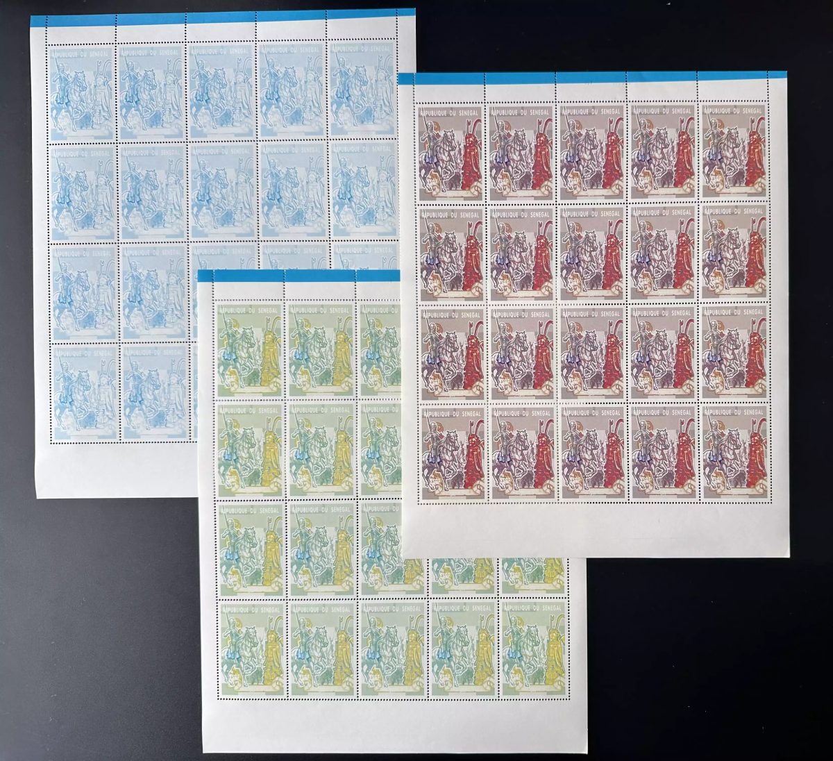 Sénégal 1999 Mi. 1636 250F sheets essais couleur Echecs Chess Schach Xadres