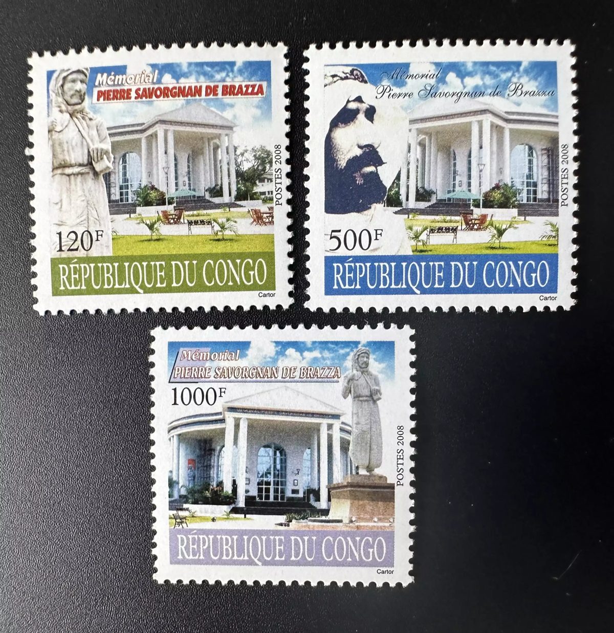 Congo Kongo 2008 Mi. 1791 - 1793 Mémorial Pierre Savorgnan de Brazza
