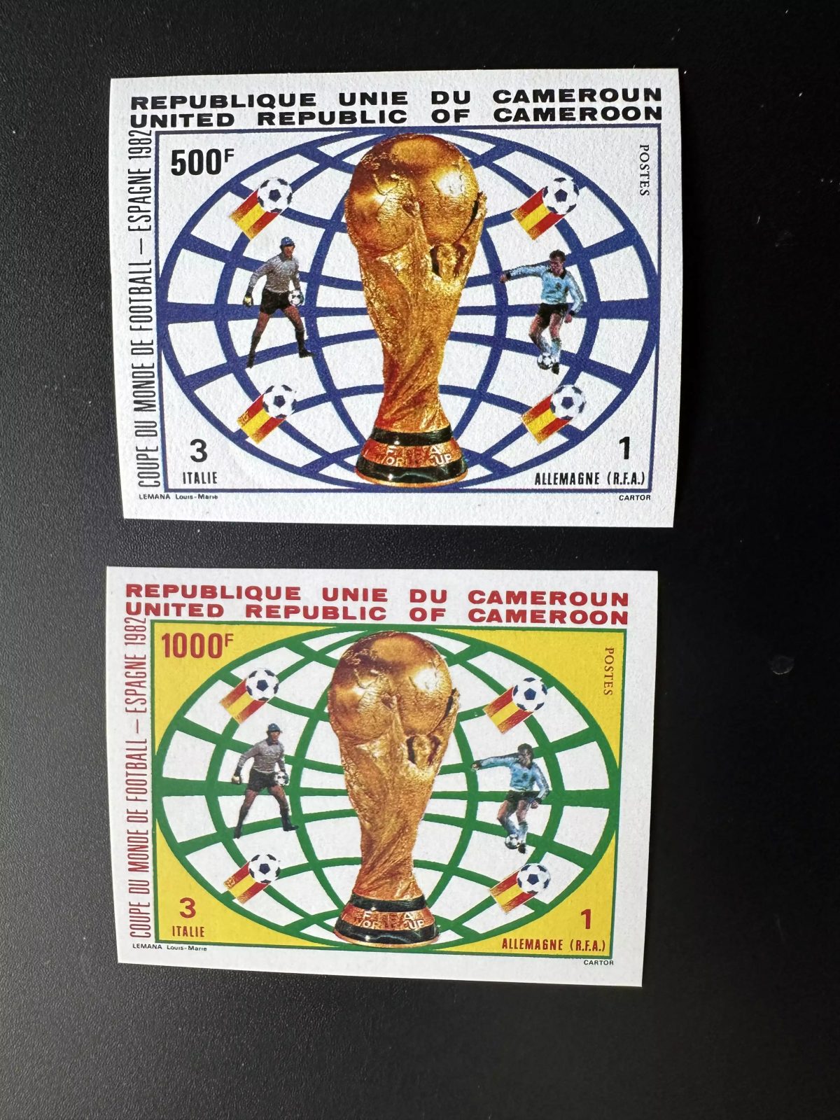 Cameroun 1982 Mi. 993 - 994 ND Imperf Coupe Monde Football FIFA Espagne Soccer