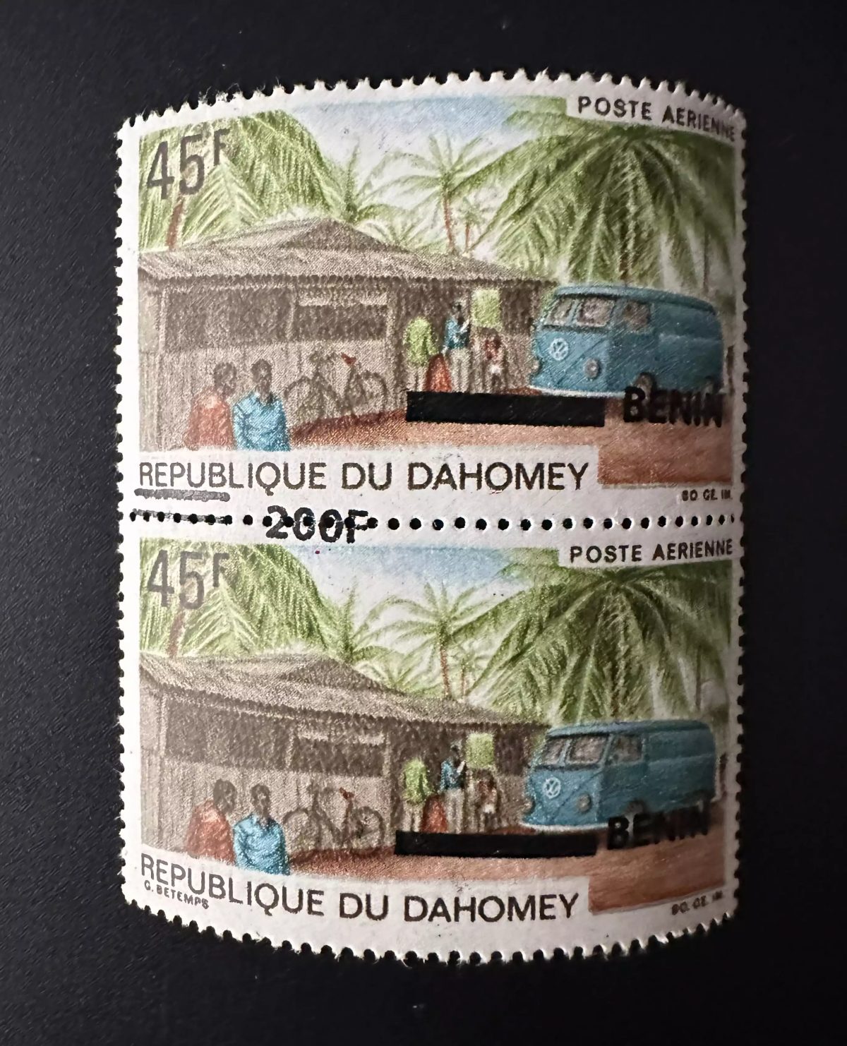 Benin 2008 - 2009 Mi. 1524 variété Surchargé Overprint VW Volkswagen Van voiture