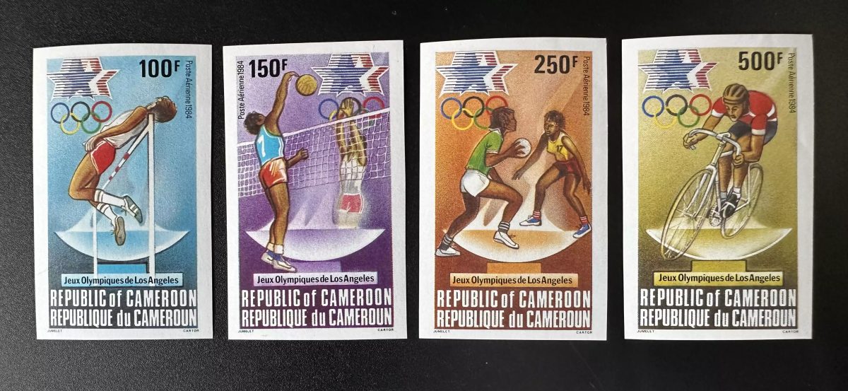 Cameroun 1984 Mi. 1036 - 1039 ND Jeux Olympiques Los Angeles Vélo Cycling Volley