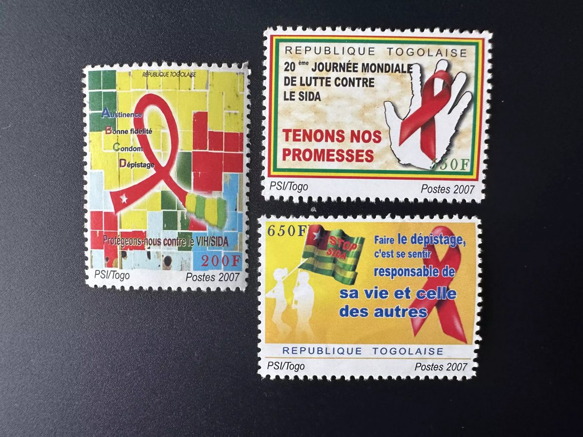 Togo 2007 / 2008 Mi. 3381 - 3383 Lutte SIDA Fight AIDS Map Carte Drapeau Flag
