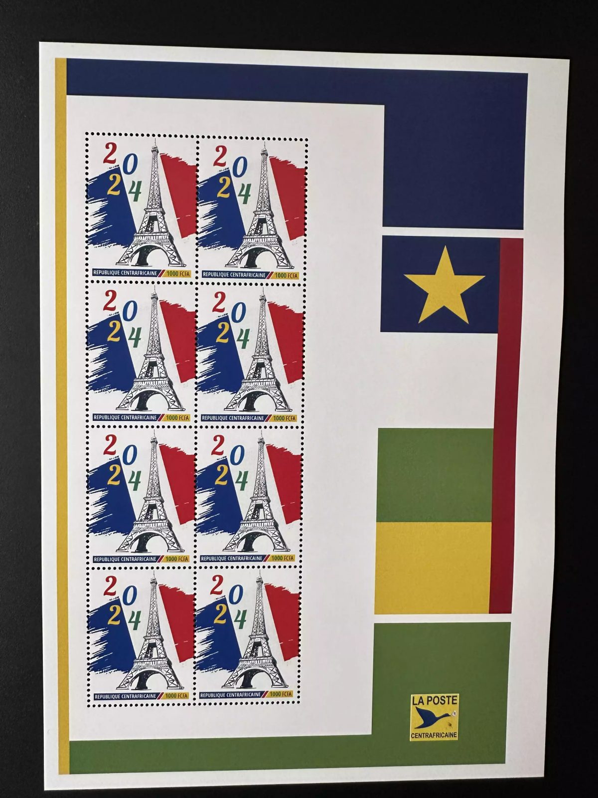 Centrafricaine 2023 Mi. 16032 Personalized Tour Eiffel Jeux Olympiques Paris