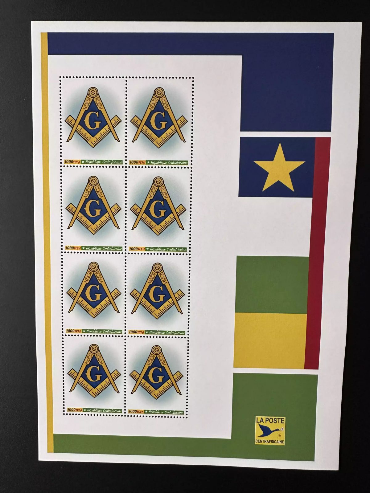 Centrafricaine 2023 Mi. 16033 Personalized franc-maçons freemasonry masonic